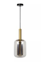 HäNgelampe Rauchglas Gold Schwarz Blendarm Ø22 Cm Rund E27 Pendelleuchte KüChe