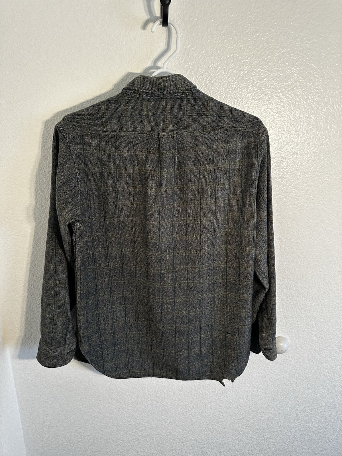 Pendleton Virgin Wool Gray Green Plaid Lined Butt… - image 4