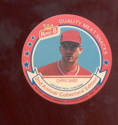 1989 King B CHRIS SABO Cincinnati Reds Rare Disc Card Mint