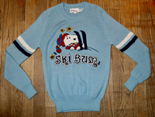 SNOOPY vintage 1970s SKI BUM sweater M
