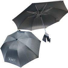 NOS Stromberg Umbrella KMT Medical Logo Black Polyester New With Tags 36" Canopy