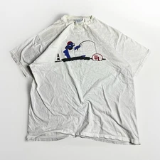 Vintage 90s Hanes StarKist Charlie Tuna Shirt Mens XL White Fishing Lighthouse