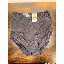 Vanity Fair Perfectly Yours Brief Panty Navy Black Lace Accent Size 7/L NWT