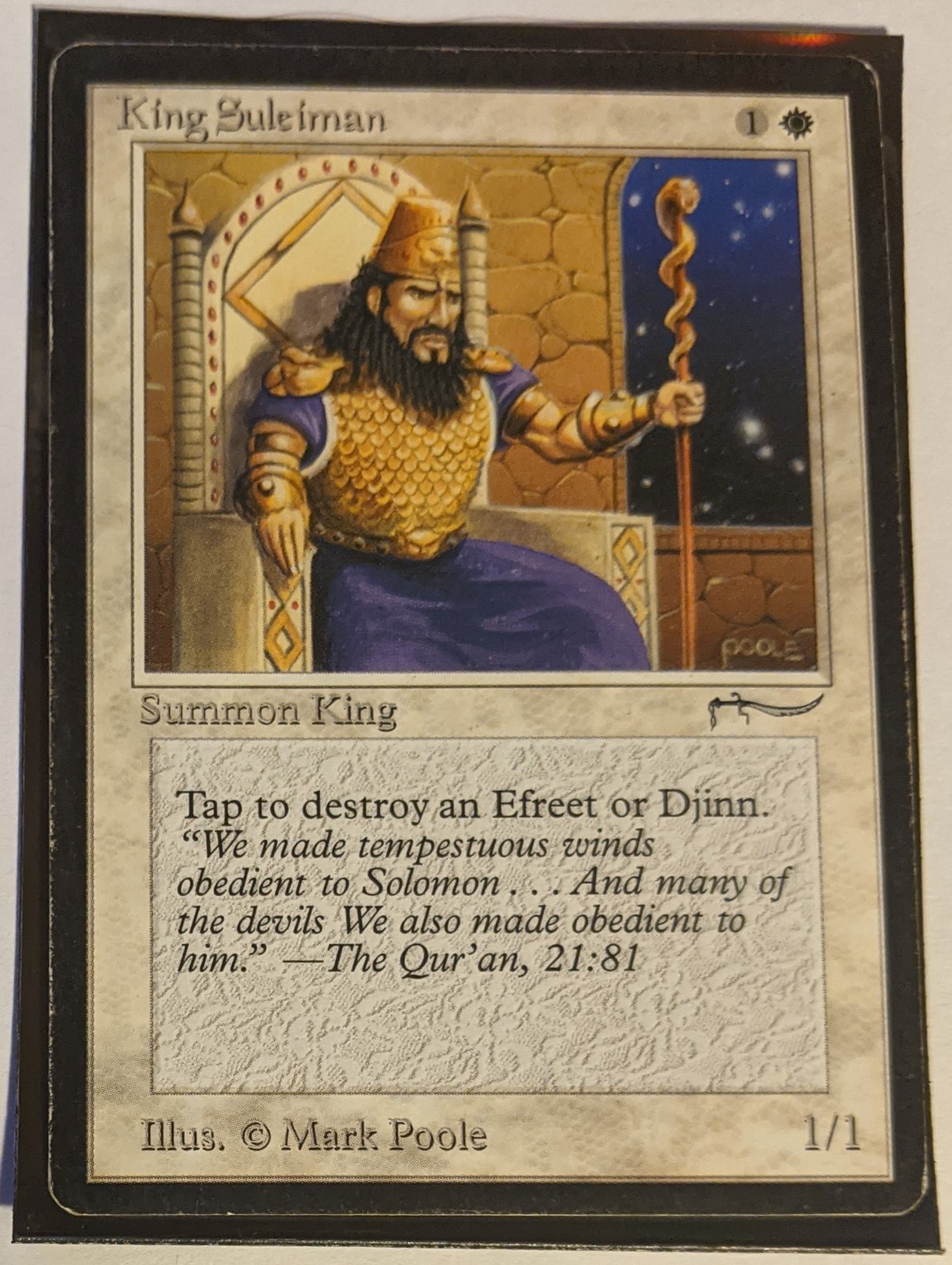 MTG English Magic Card Light Play KING SULEIMAN from Arabian Nights