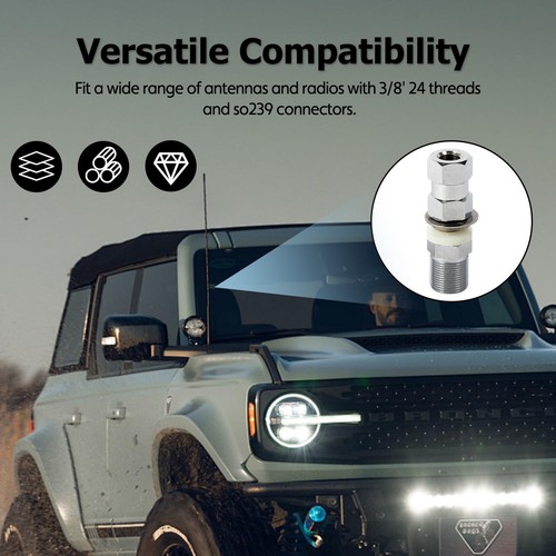 Robuster CB-Antennenbolzen-Adapter Mit SO-239 Anschluss - Für 3/8x24 Gewinde, Perfekt Für Jeep & LKW