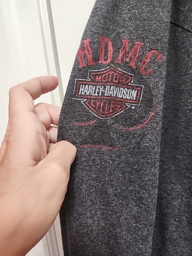 Camisa de motociclista vintage Harley Davidson manga larga Mason, gris OH 2XL - Imagen 4 de 6