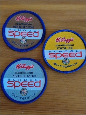 Kellogg's Asa Awards Scheme Full Set School Speed Butterfly Schwimmen/Schwimmen Patch