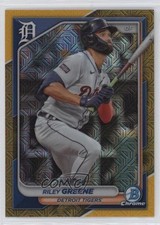 2024 Bowman Mega Box Chrome Gold Mojo Refractor /50 Riley Greene #16 v9t