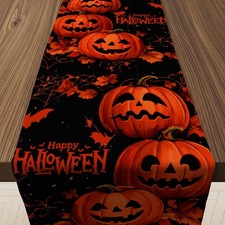 Halloween Decorations - Happy Halloween Pumpkin Table Runner Halloween Party