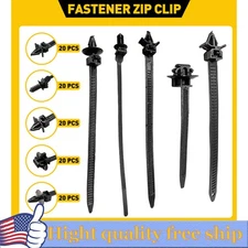 100Pcs Mixed Car Line Cable Ties Zip Tie Clip Wiring Loom Harness Fastener Black