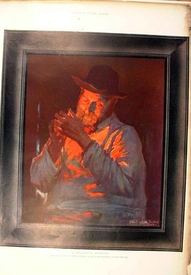 Original alter antiker Druck Peacefull Moment Fine Art von Forbes 1905 Farbe 20.