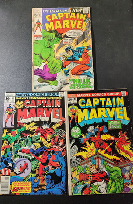 Captain Marvel #21: Hulk Battle,  #27 1st Eros 2nd Drax.#50 1st Doctor Minerva