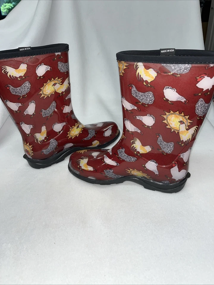 Botas femininas impermeáveis vermelhas frango Sloggers tamanho 9 - Imagem 3 de 4