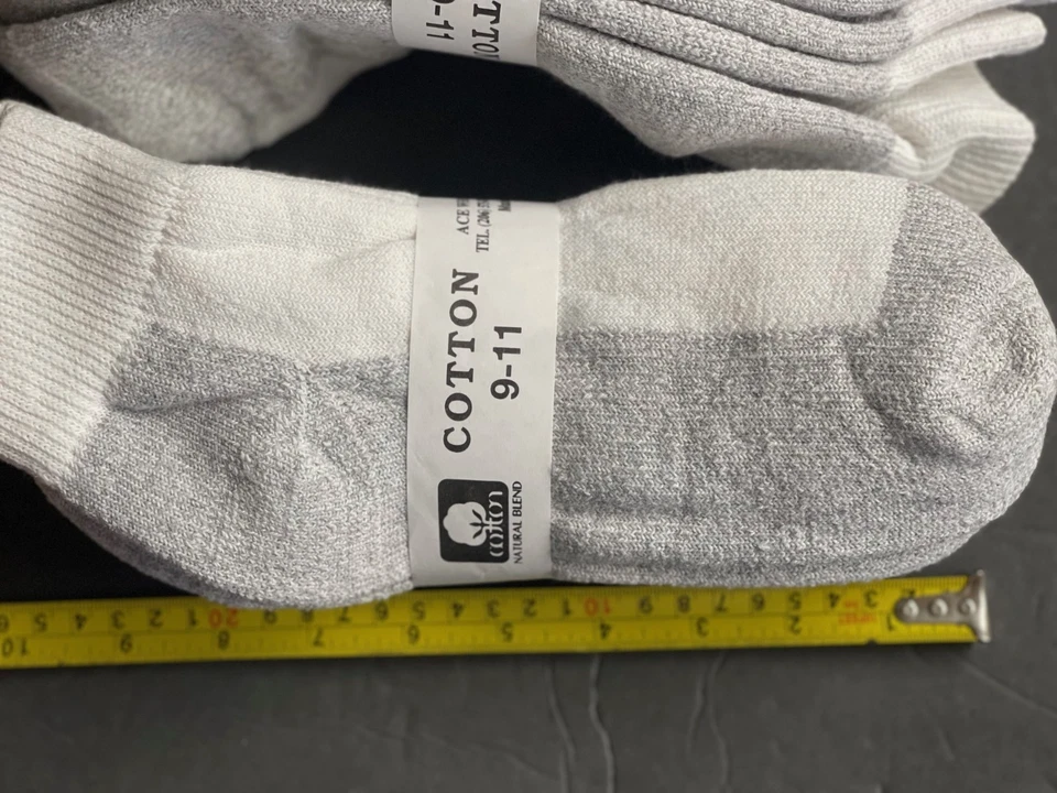 4 pares de calcetines al tobillo 9-11 gris parte inferior para mujer/hombre botas deportivas trabajo algodón Foto 4 de 4