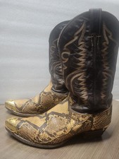 VTG JUSTIN Python Snakeskin Cowboy Boots Gold Tips 8621 Mens sz 13 D Made In USA
