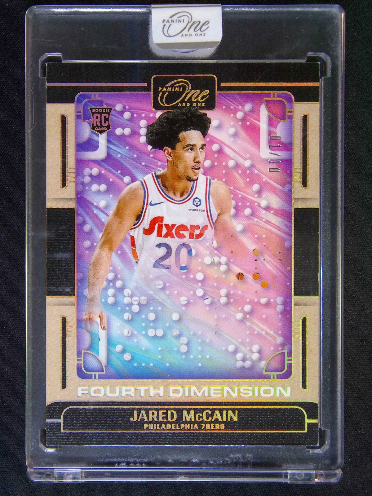 1/10 ≈1/1 2024-25 Panini One And One Jared Mccain RC Fourth Dimension Gold