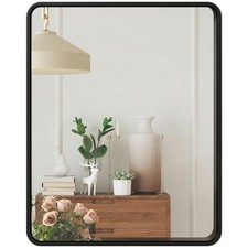 HOMCOM Rectangular Mirror with Metal Frame, Decorative Wall Mirror, Black