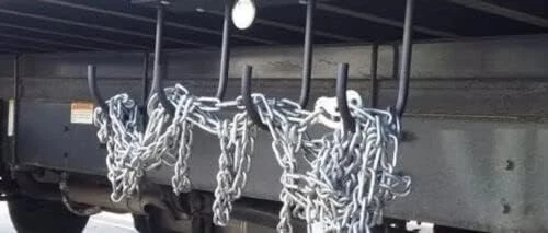 Set of 4 Semi Truck Heavy Duty Black Locking Snow Chain Holder Hangers - Image 3 of 4