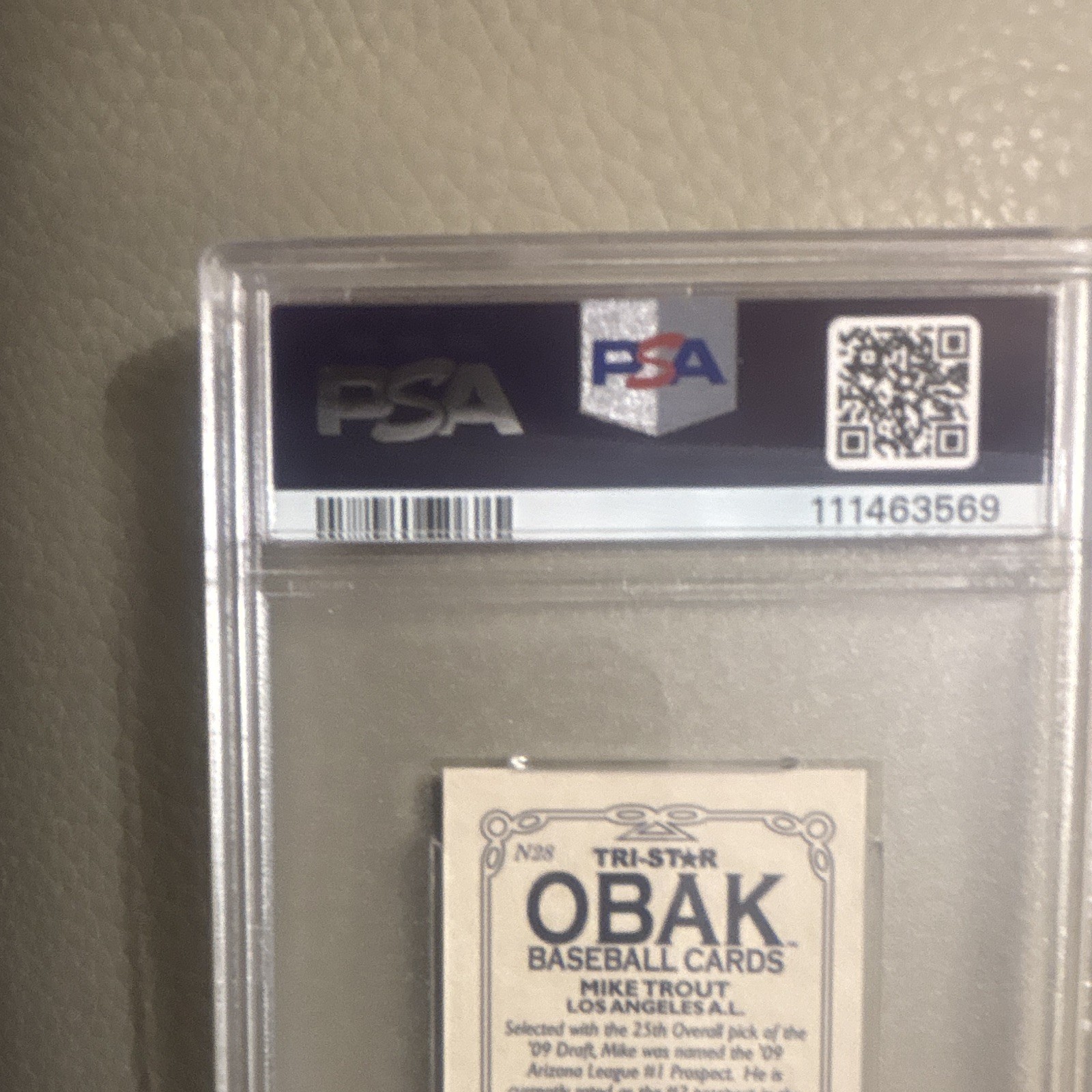 TRISTAR 2010 Obak Mini Mike Trout #N28 31st National Promo PSA 10 view 4