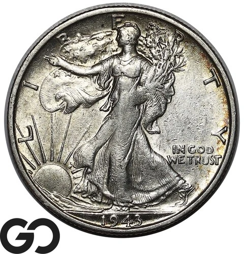 1943-S Walking Liberty Half Dollar, Choice AU San Francisco Issue
