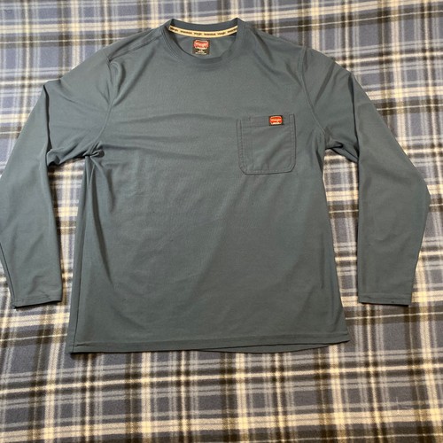 Wrangler Workwear Herren Langarm Pocket T-Shirt Blau Large Performance Tee - Bild 2 von 8