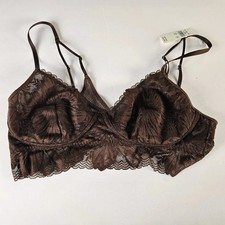 American Eagle Aerie Real Good Lace Bralette Size M Brown Wireless comfort