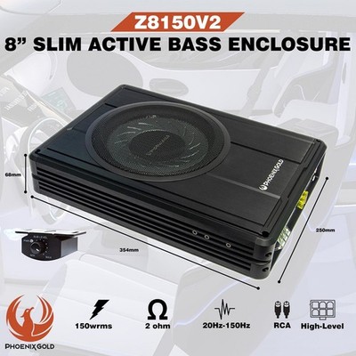 Phoenix Gold Z8150V2 -300 Watt 8'' 20cm Aktiv Untersitz Subwoofer OPEN BOX