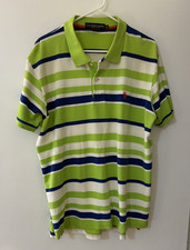 Polo Ralph Lauren men's size XL green,.blue, white striped short sleeve polo