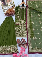 Pakistani Sharara Salwar Kameez Indian Bollywood Wedding Party Suit Dress
