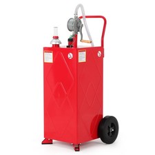 30 Gallon Fuel Caddy Manual Pump Heavy Duty Portable Gas Diesel Tank