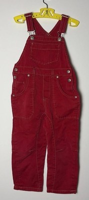 VTG Y2K Gap Kids Classic Red Overalls Carpenter Utility Canvas Sz 4 Years