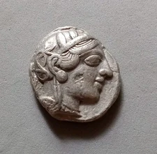 Attica, Athens AR Tetradrachm circa 454-404 BC. Head of Athena Owl 