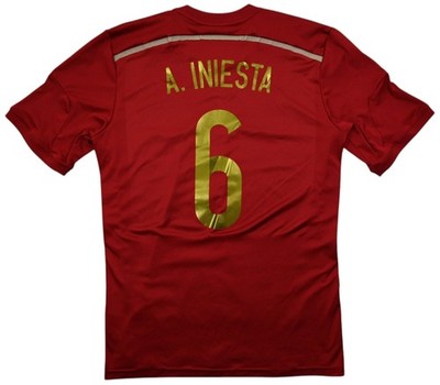 Adidas 2013-15 SPAIN *A. INIESTA* SHIRT TRIKOT L