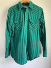 USA Made Wrangler Western HEAVY 100% Cotton Thick weave green stripe — photo 5
