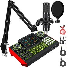 Podcast Equipment Bundle with Audio Mixer for Live Streaming and Singing,...