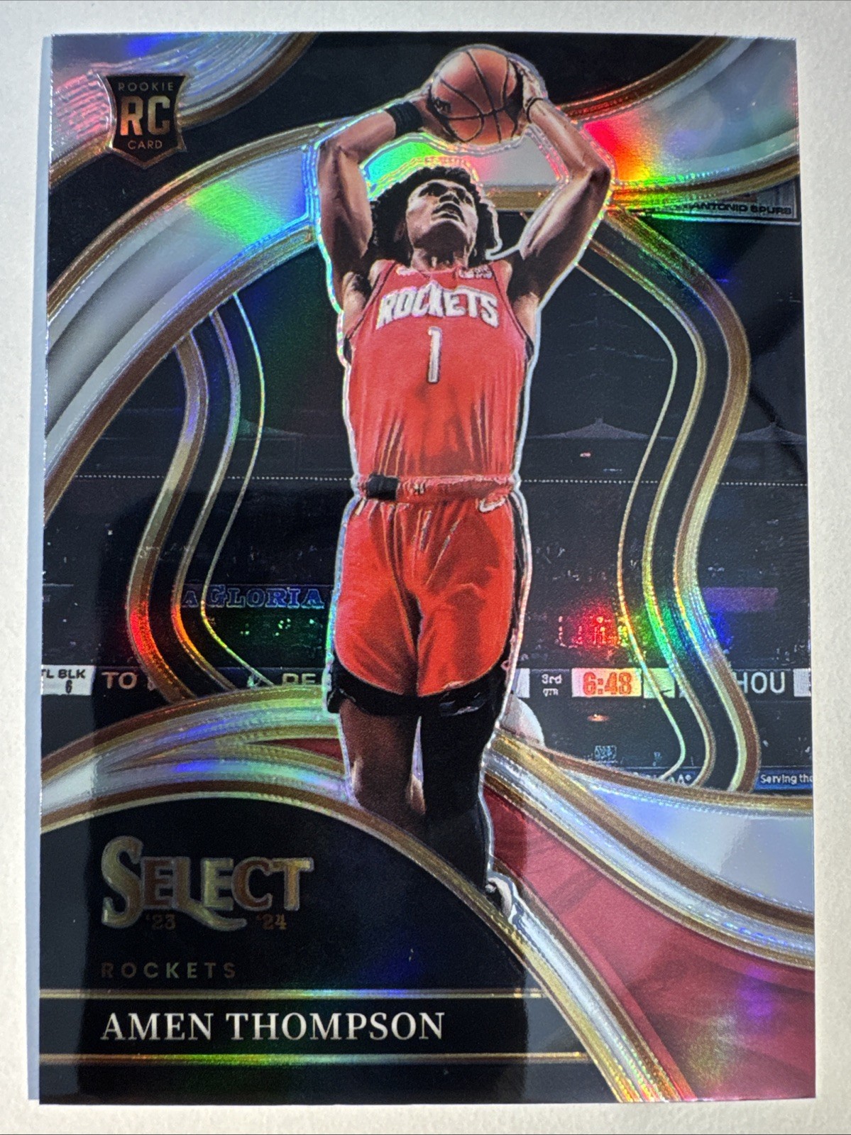2023-24 Panini Select Amen Thompson Silver Prizm Rookie RC Courtside #274