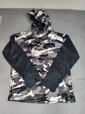 Nike Camo Sweatshirt Boys XL Black Baggy Lightweight Outdoor Hoodie Soft Dri-Fit