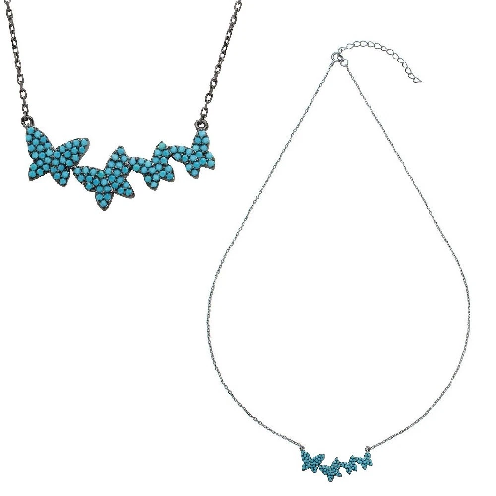 Collier égyptien Style Vintage En Turquoises Et Strass - Métal Argenté Vieilli, Neuf Avec étiquettes