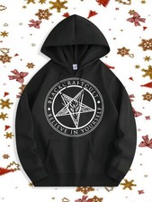 Men's  Women's Occult Hooded Sweatshirt - Beige Gothic Pentagram  Baphomet Pri