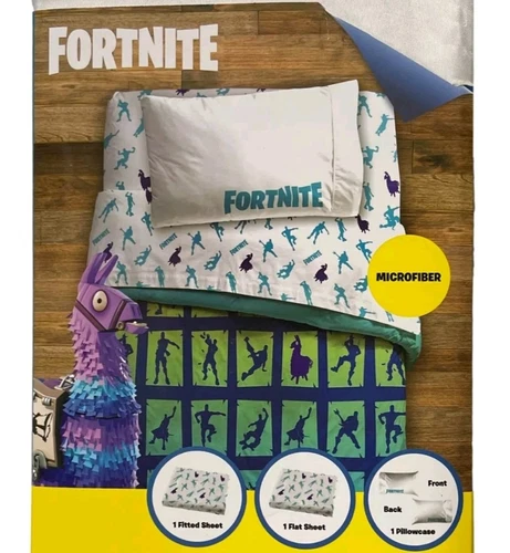 Fortnite Llama 3 Piece Microfiber Twin Jay Franco Bedding Sheet Pillowcase Set
