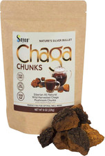 Siberian Pure Raw Chaga Mushroom Chunks with Black Top Crust 8 Oz / 223 G   Prem