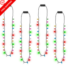 EOBOH 4PCS Christmas Necklaces, Light Bulb Necklaces Xmas Universal, Multi