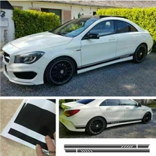 Universal Auto Car Body Side Stripes Skirt Graphics Decals Stickers Glossy Black