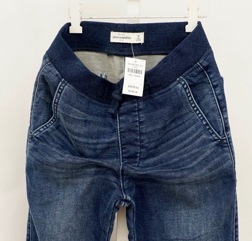 Abercrombie Kids Boys Size M/12 Elastic And Tie Waistband Blue Denim Jogger NWT - Picture 4 of 4