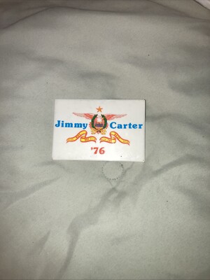 Vintage Jimmy Carter Presidential Campaign Pin Rectangular Name Plate