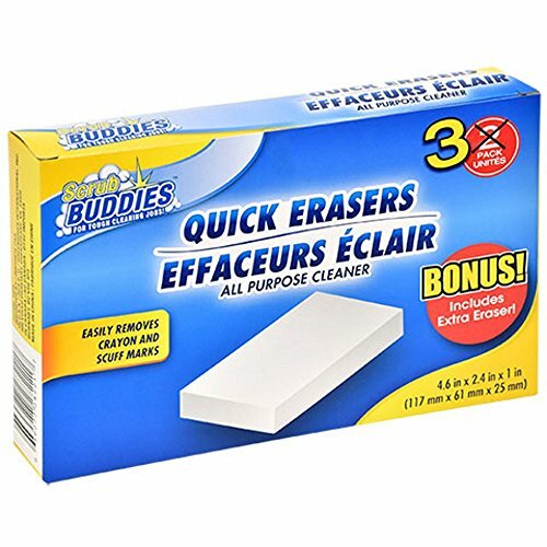 Quick Erasers All Purpose Magic Cleaning Sponges 3 pack - Remove Crayon and