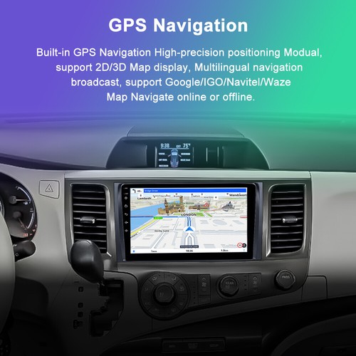 For Toyota Sienna 2011-14 Android 13 Car Stereo Radio GPS NAv Apple Carplay+Cam - Picture 6 of 17