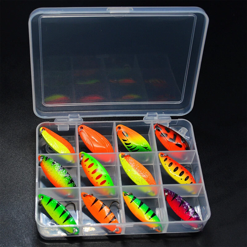 12er Set Box Trout Spoon Set Forellenblinker Blinker Kunstköder Spinnfischen - Bild 2 von 4