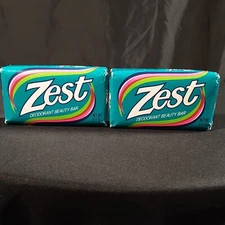 2pk Vintage Original Zest Deodorant Bar Soap Size 5-1/2oz Bath Bar NOS