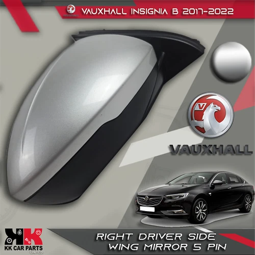 VAUXHALL INSIGNIA B 2017-2022 RIGHT DRIVER WING MIRROR 5PIN SILVER OEM 39075357U